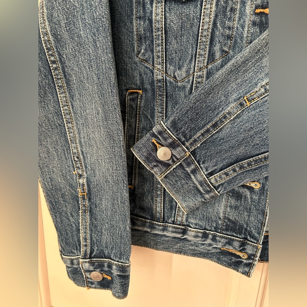 Levi's Jean Jacket Trucker Leather Patch Norm Core Capsule Minimalist - Picture 5 of 6